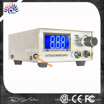Silver LCD Digital DUAL fuente de alimentación de tatuaje con interruptor de pedal y clipcord
